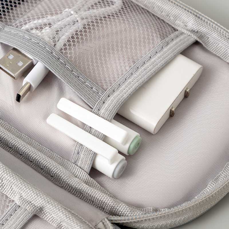 Portable Travel Accessories Organizer Pouch for Power Bank Phone Anti Shock Earbuds Case Handheld Small Electronics Storage Bag