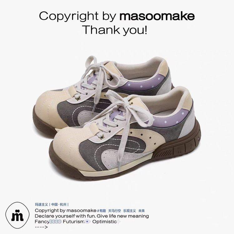 2025 new versatile flat-soled sports shoes women's autumn niche design sense big head thick sole retro college style casual shoes