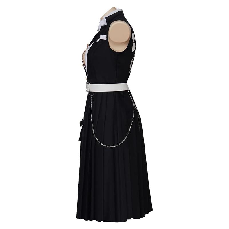 Female Anime Character Cosplay Costume, Anime Party Cosplay Full Set of Performance Costumes, Halloween Black Uniform Dress, Fishing Net Socks