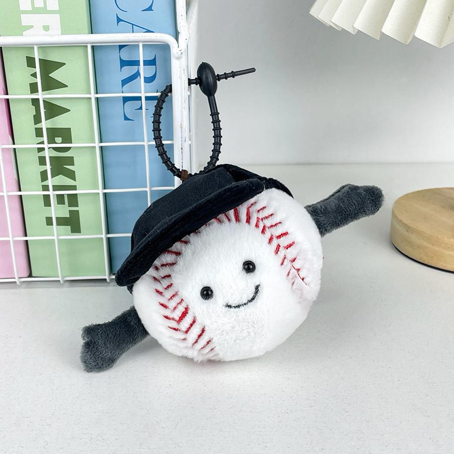 

Adorable And Soft Plush Baseball Hat Charm With Short Fur For Bag Hanging
