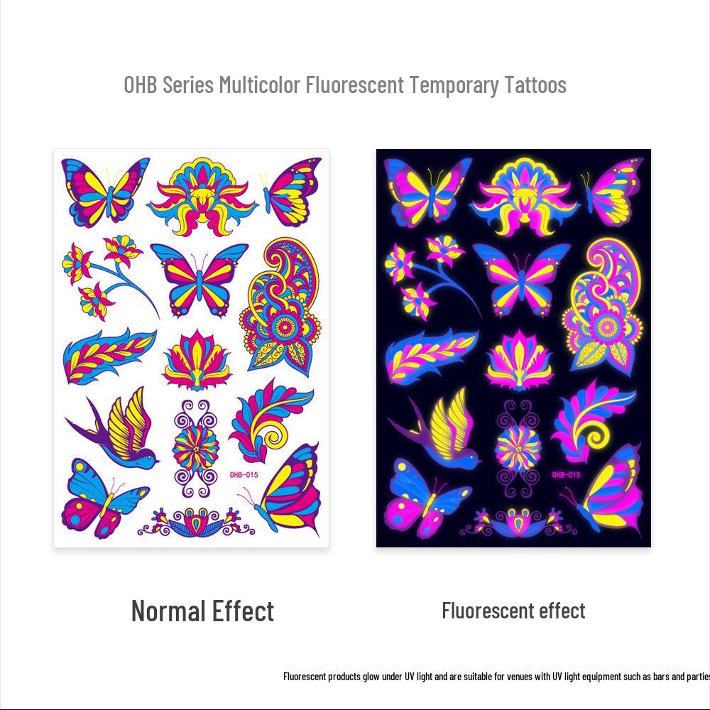 Creative Fluorescent Waterproof Full Arm and Face Tattoo Sticker