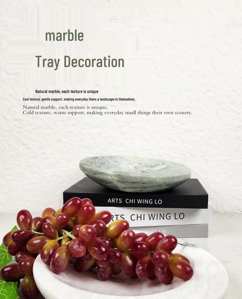 Modern Marble Tray: Elegant Fruit Plate for Living Room, Bedroom, and Coffee Table Decor