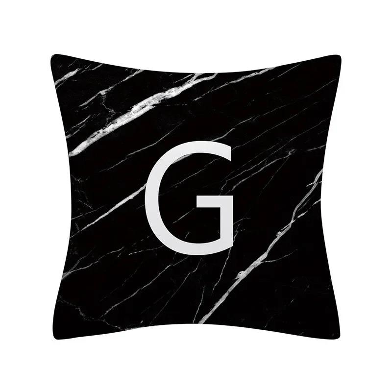 Buchstabe Marmor Textur Druck Kissenbezug Nordisch Schlicht Zimmer Heimdekoration Büro Sitz Wohnzimmer Sofa Kissenbezug