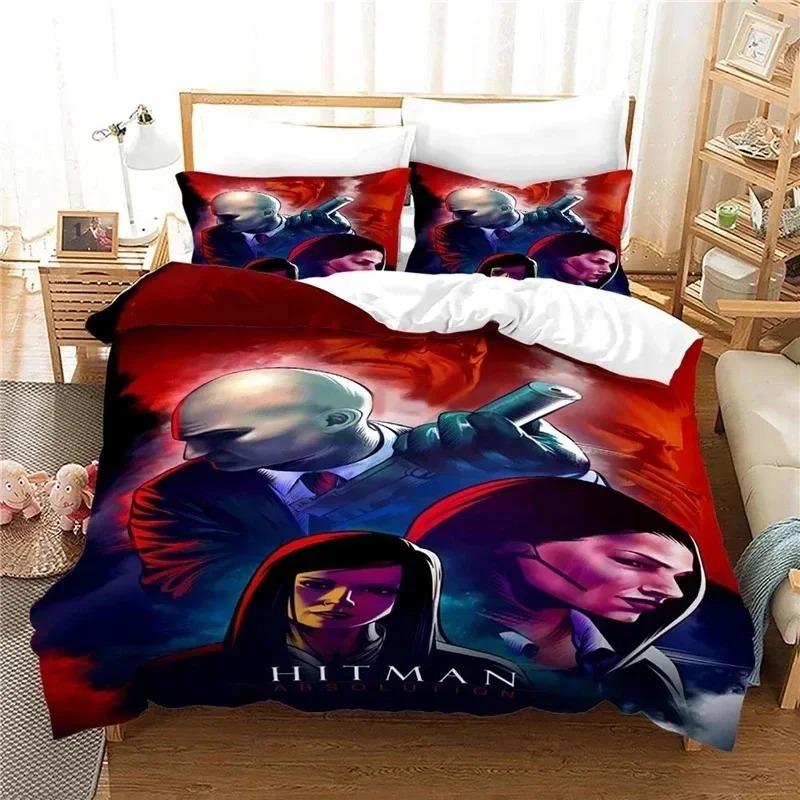Game Hitman Killer Bedding Set Boys Girls Twin Queen Size Duvet Cover Pillowcase Bed Boys Adult Fashion Home Textileextile