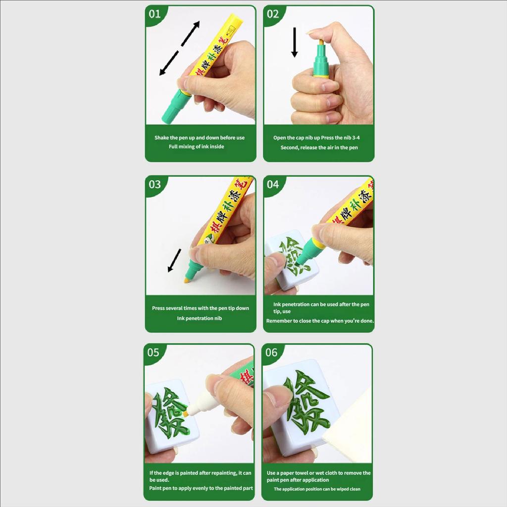4Pcs Game Tile Repair Markers Paint Pen Set For Scratched Game Pieces And Boards Featuring Smudge Proof Waterproof Paint