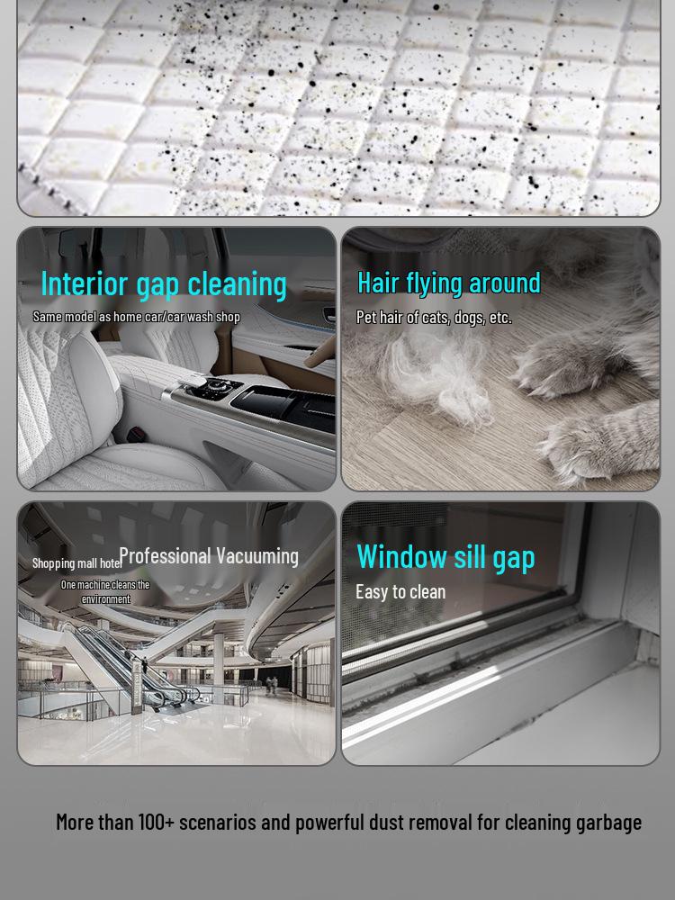 High-Power Industrial Vacuum Cleaner for Home, Car, and Commercial Use - Wet/Dry Dual Suction for Carpet and Grout Cleaning