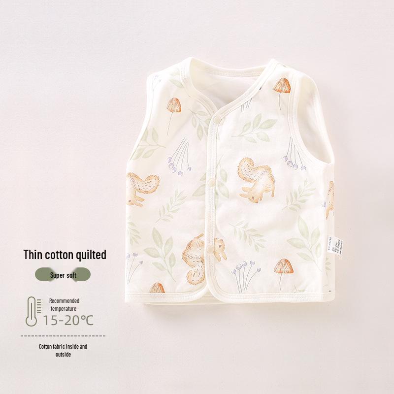 Unisex Baby Cotton-Padded Sleeveless Warm Vest for Autumn & Winter