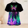 Women Plus Size Keyhole Neck Short Sleeve Printed Scrub Top With Front Pockets Black Gradient