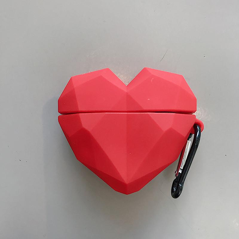Cute 3D Heart-shaped Bluetooth Earbuds Protective Case Compatible with Apple AirPods 1/2 Pro Pro2 3 4 Silicone Case
