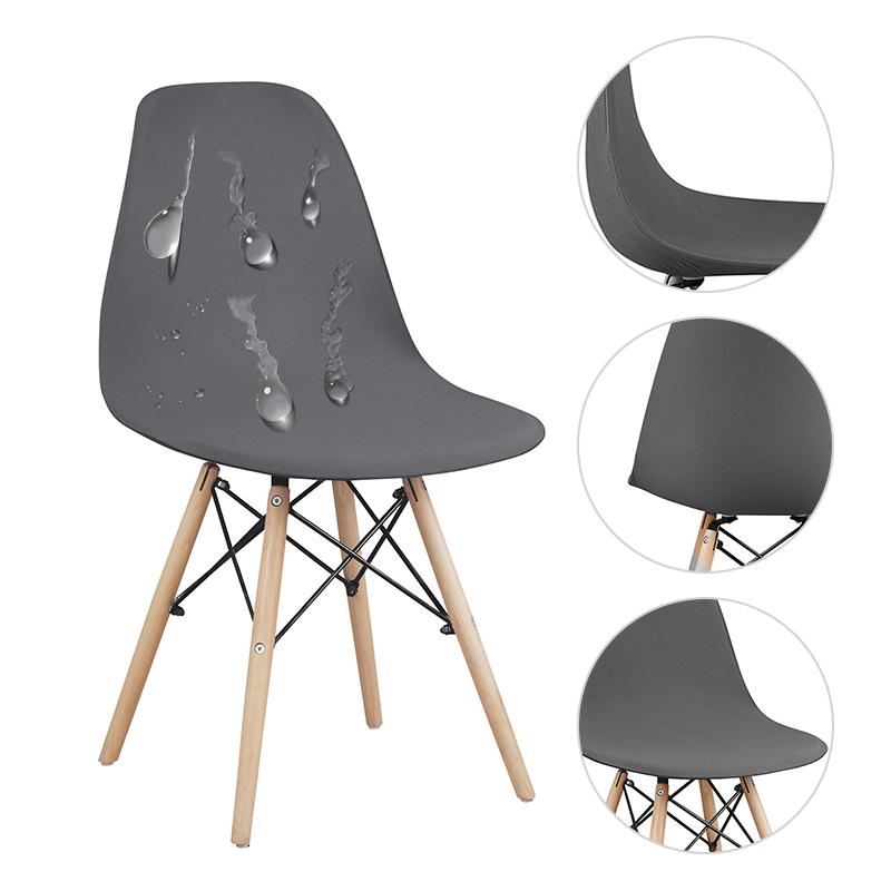 1 PC Waterproof Solid Color Shell Chair Cover Elastic Short Back Chair Cover Stretch Chair Seat Cover For Hotel Home Living Room