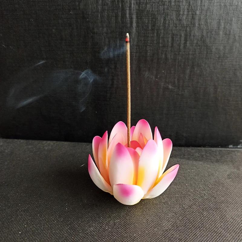 Y White Lotus Incense Burner Ceramic Handmade Stick Incense Holder Sandalwood Incense Base Buddhist Supplies Home Decoration