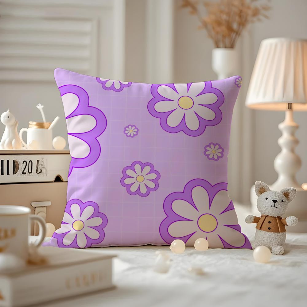 Romantisches Gänseblümchen-Frühlingskissenbezugmuster Bedruckter Kissenbezug für Wohnzimmersofa Kissenbezug & Schlafzimmerdeko