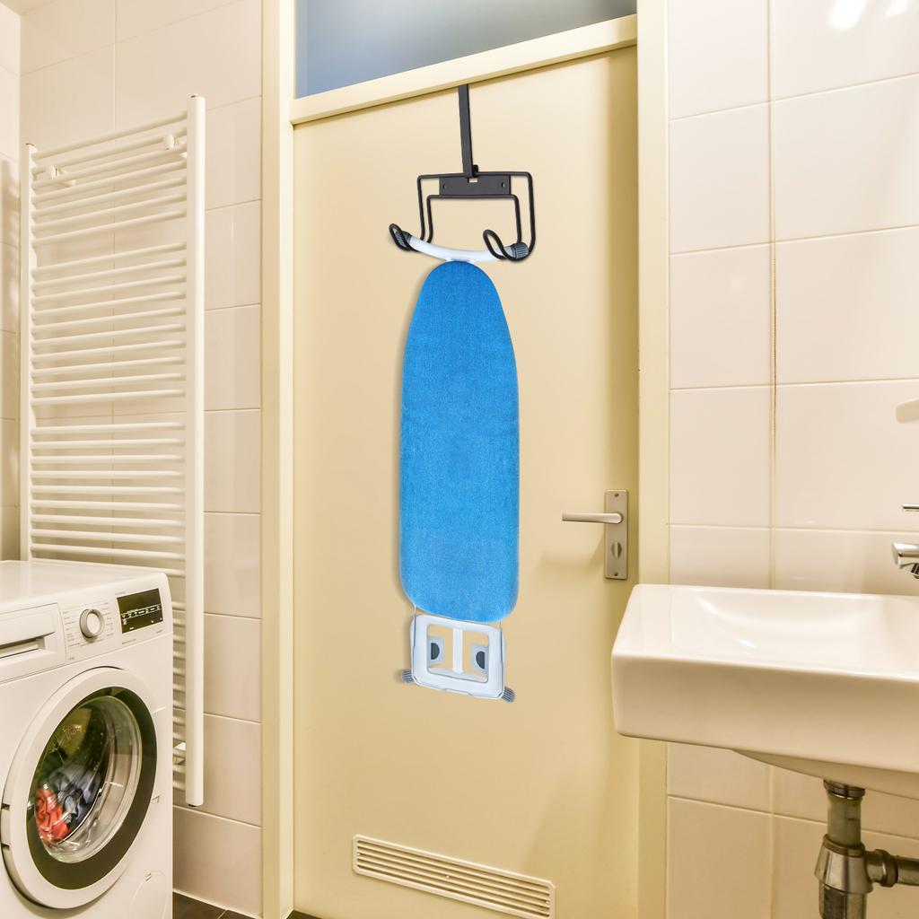 Ironing Board Holder Wall Mount/Over The Door Ironing Board Hanger, Sturdy Metal Iron Boards Organizer For T/Y Leg Ironing Board