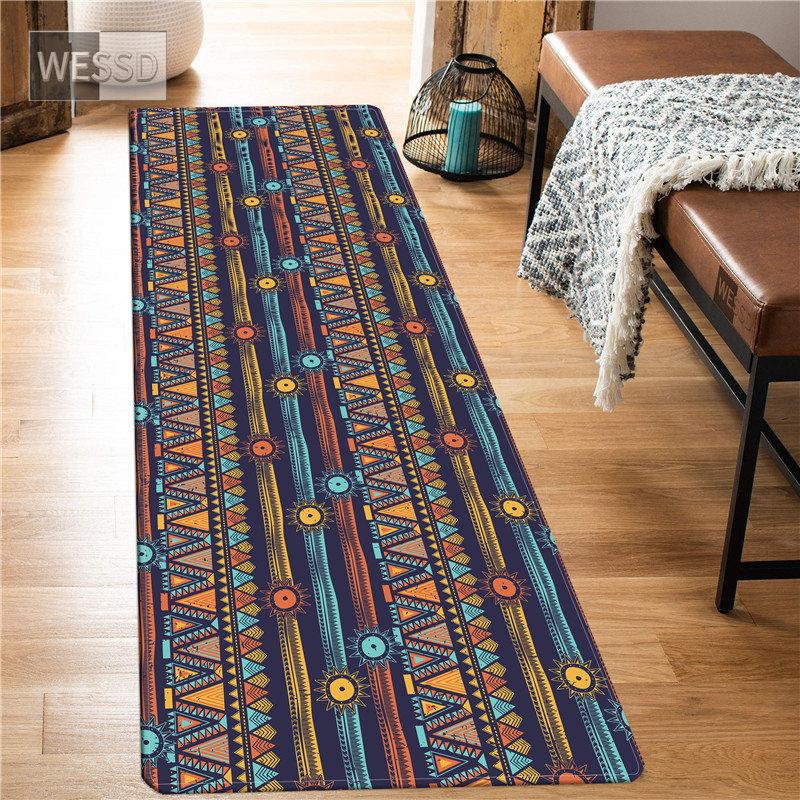 

Килимок для підлоги в індійському етнічному стилі для спальні. Килимок у стилі бохо. Приліжковий килимок. Кухонний килимок з геометричним принтом. Нековзкий килимок для ванної кімнати, який можна мити. 40x60cm