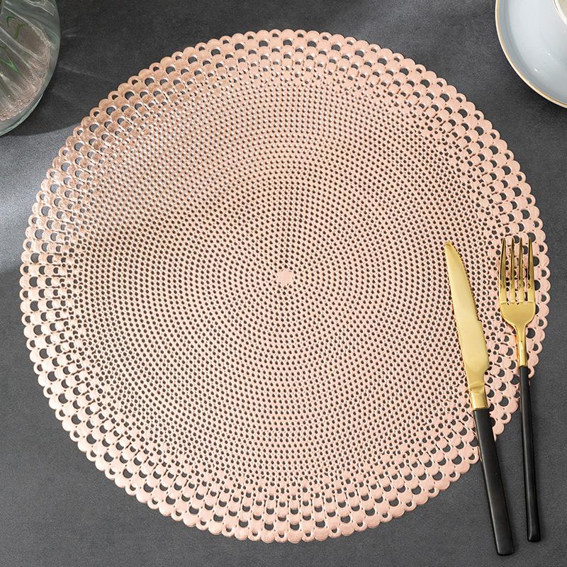 PVC Western-Style Placemat Hollow Heat Proof Mat Dining Table Cushion Coaster Placemat Hotel Restaurant Table Cloth Placemat