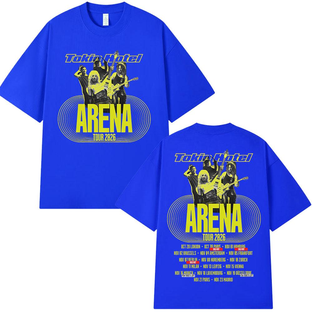 Rock Band Tokio Hotel Arena Tour 2026 Merch T-shirts Unisex Women Fashion Vintage Short Sleeve T-shirt High Quality Cotton T Shirts