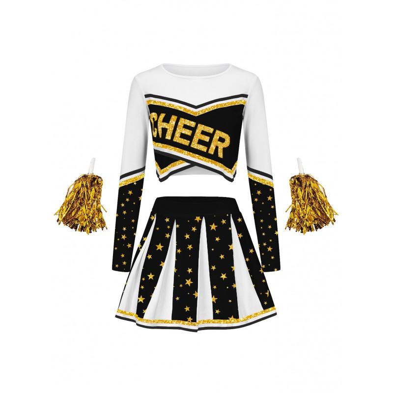 Uniformi da Cheerleading per Donna Adulta Set Outfit per Performance di Danza Costumi da Palco Stile Sexy Cheer