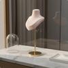 Metal Velvet Necklace Display Stand Adjustable Jewelry Holder Bust for Showcase