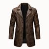 Men's 2025 Autumn/Winter American Lapel Leather Jacket Suit Overcoat - New Spring/Autumn Loose Outerwear