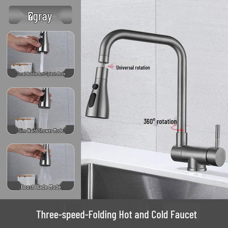 

TLXT Folding Kitchen Faucet with Hot/Cold Water