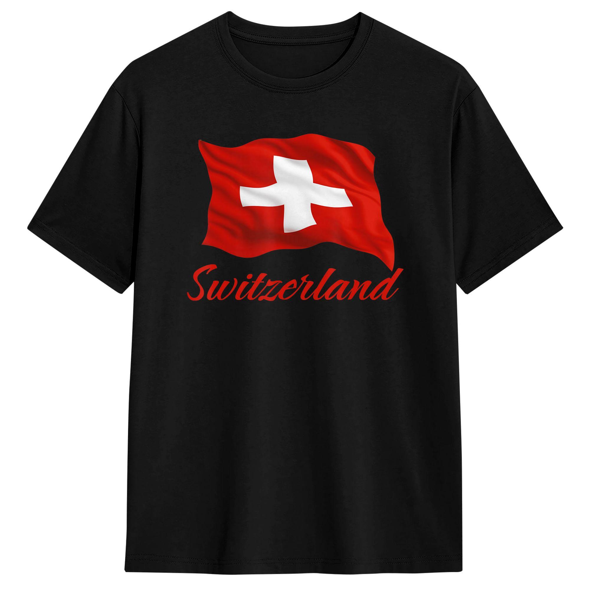 

Swiss Flag of Switzerland T Shirt for Men 100% Cotton Novelty T-Shirt O Neck Tee Shirt Short Sleeve Clothing Gift Idea 5XL різнокольоровий