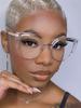 Quality Cat Eye Half Frame Glasses Anti Blue Light Oversized Retro Trend Fashion Eyewear for Women