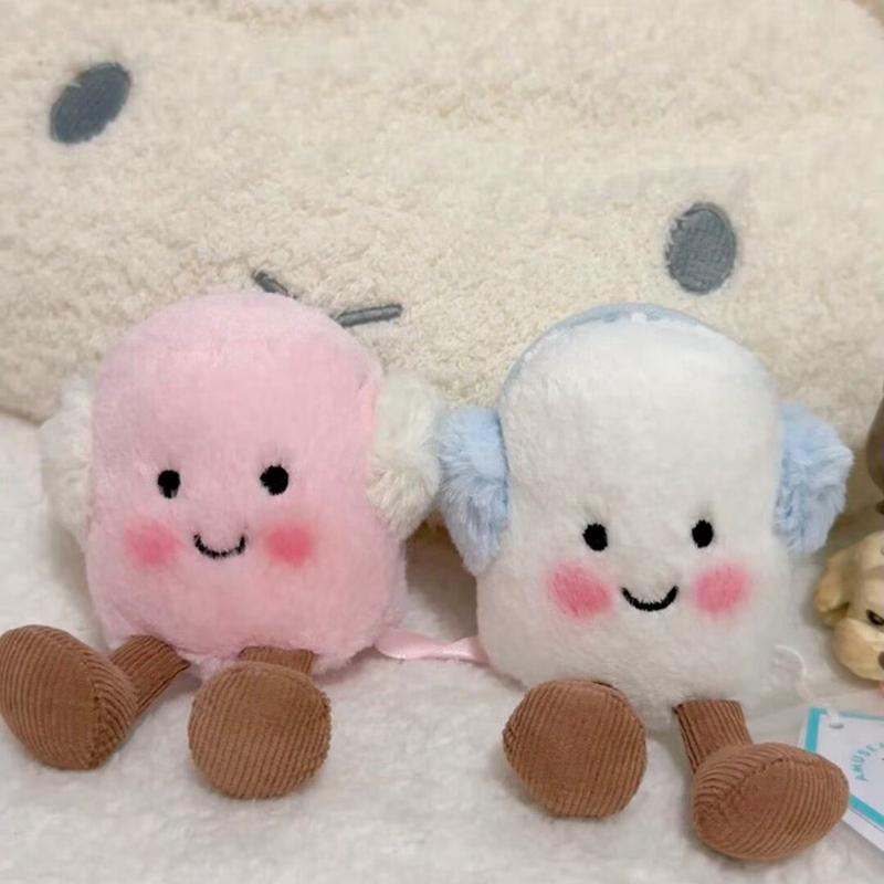 Kawaii Marshmallow Plush Toy Cute Pink Blue Marshmallow Stuffed Doll Couple Plushies Soft Birthday Gifts Girl Home Decor