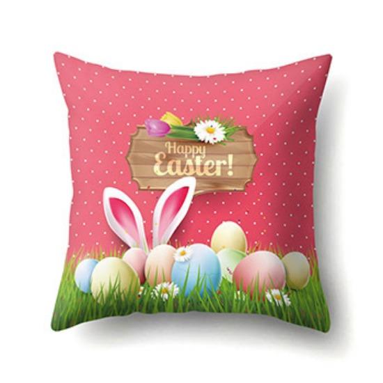 

Новая наволочка с пасхальным кроликом и узором пасхального яйца, декоративная, для создания атмосферы, с абстрактным узором, на диванную подушку 45*45cm