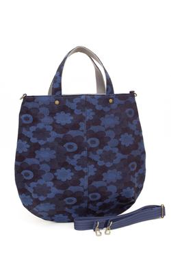 Geantă tote 2way ușoară și subțire, fabricată în Japonia, din denim jacquard Okayama, cadou de ziua de naștere pentru mame [creareki] pentru femei DJ-014m (Margaret/Bleumarin Închis)