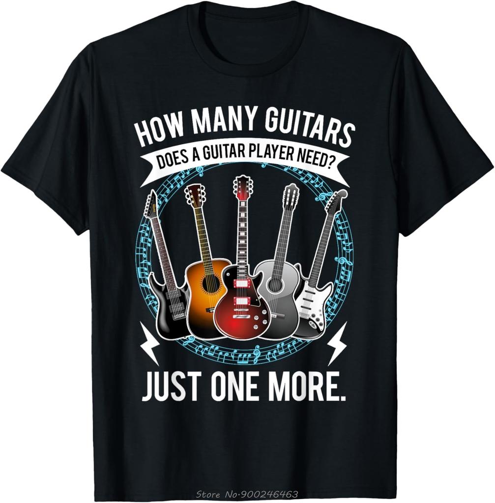Guitar Tees How Many Guitars Gift For Guitar Player T Shirt Music Lovers Unisex Summer Short Sleeve Men Oversized Cotton Tshirt