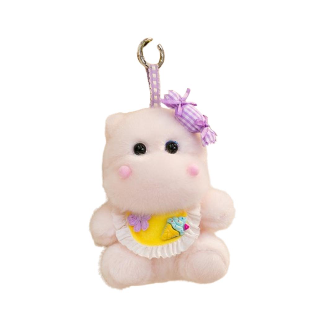 Stuffed Animal Hippos Plush Keychain PP Cotton Purple Hippos Plush Toy Backpack Decoration