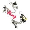 Trendy Graffiti Letter Silicone Keychain Edgy Soft Silicon Key Pendant Waterproof Graffiti Letter Designs Key Rings