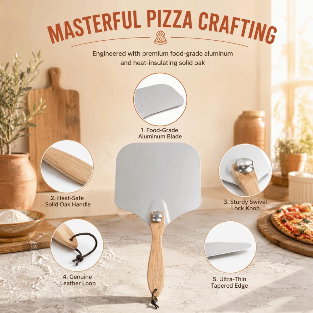 Aluminum Pizza Spatula Collapsible Handle Pizza Paddle Lightweight Pizza Shovel Kitchen Use