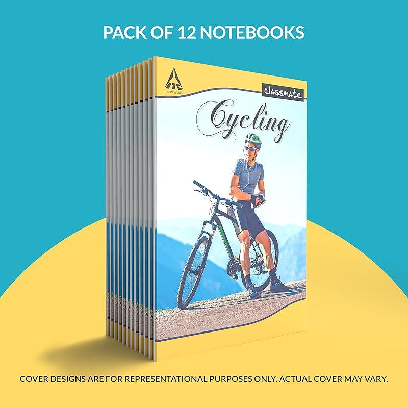 Classmate Long Notebook - A4, Soft Cover, 140 Pages, Single Line - Pack of 6 Pack of 12 разноцветный