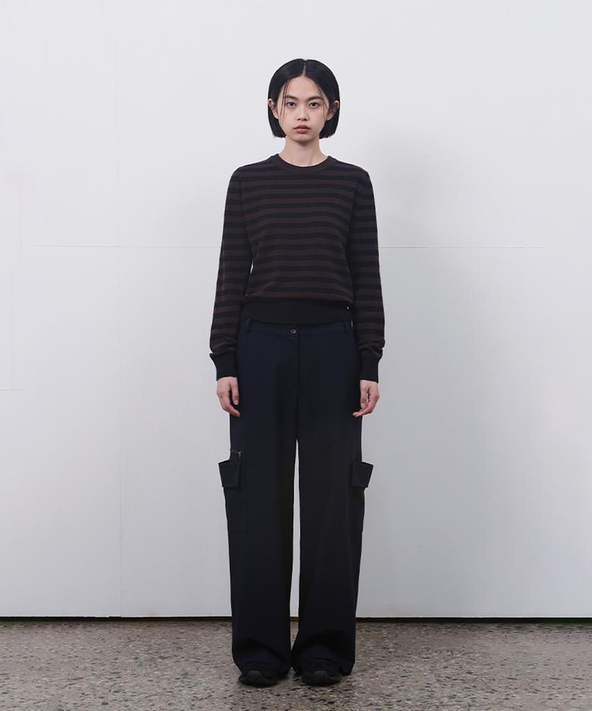 Ohesio Wide Pocket Slacks, Dark Navy