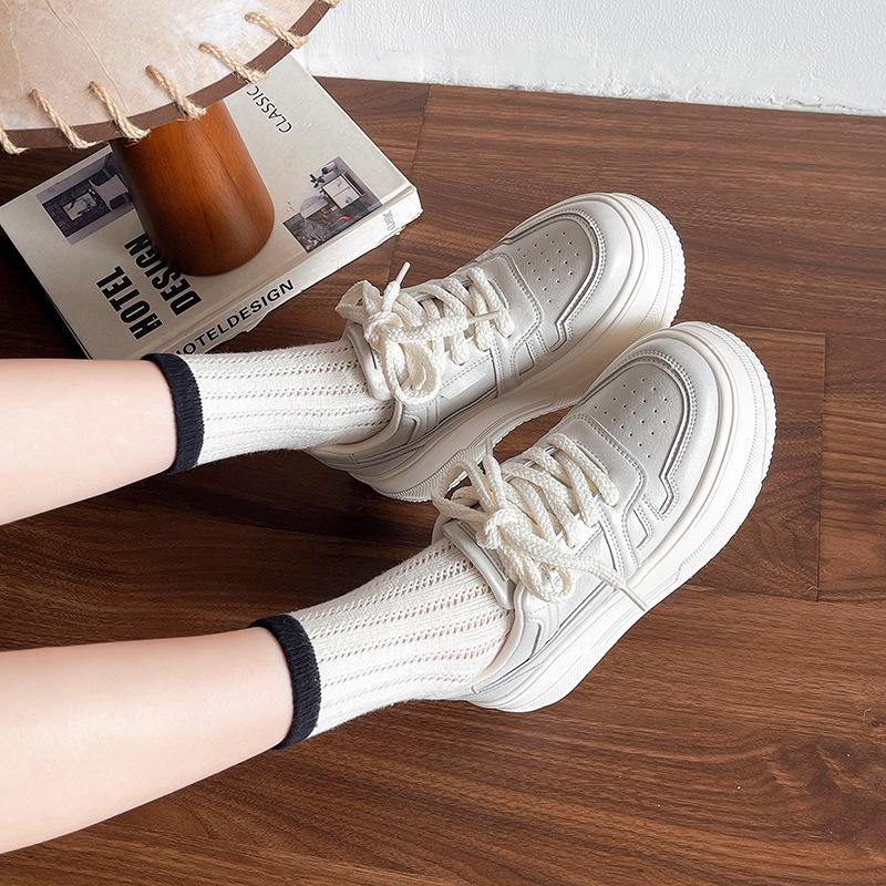 Fashion versatile silver high-end thick-soled heightening little white shoes women's 2025 new summer low-top casual shoes board shoes