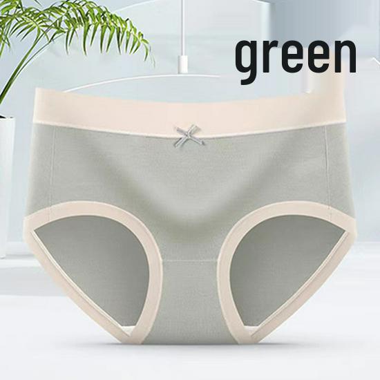 Japanese Style Soft Modal Cotton Mid-Waist Antibacterial Color Block Triangle Panties for Girls