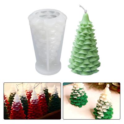 3D Christmas Tree Candle Silicone DIY Christmas Candle Making Kit Handmade Soap Plaster Resin Baking Tools Holiday Gifts