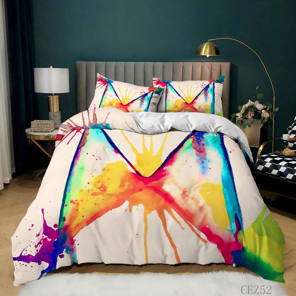 Personalized Dirty Rainbow Bed Three-piece Digital Printing Kit