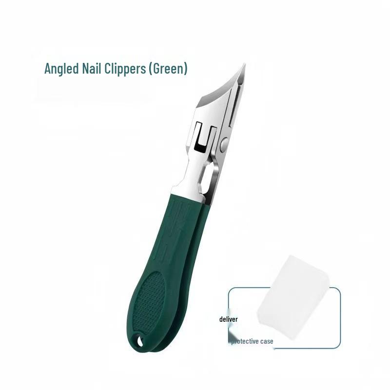 Professional Angled Nail Clippers, Cuticle Nippers, Large Opening, Three-Piece Manicure Set for Ingrown Toenails