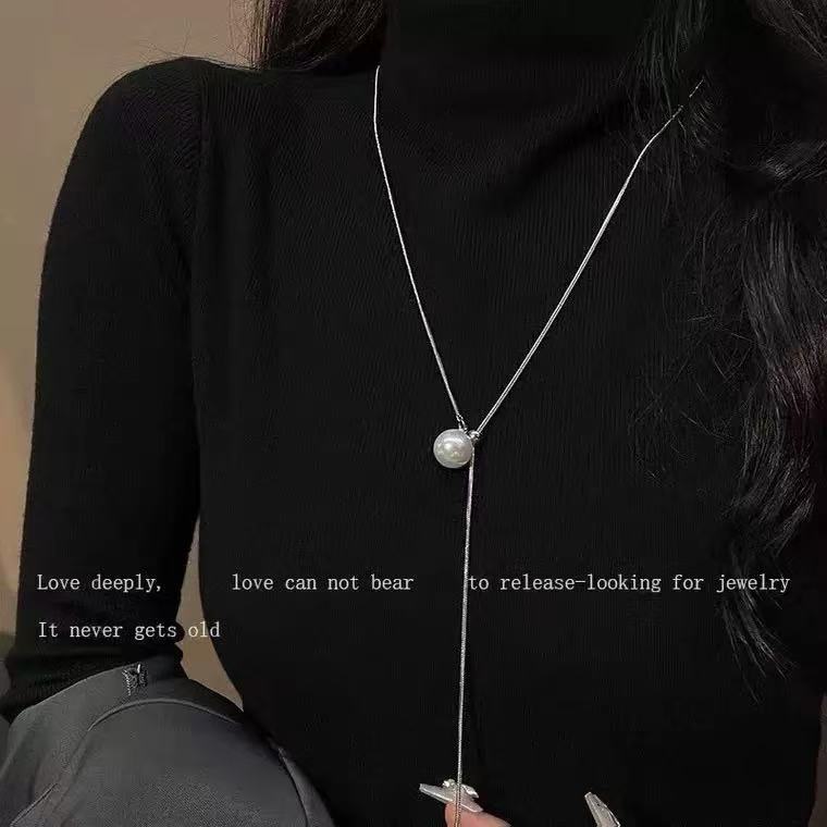 Süße und Coole Spice Girl Halskette Damen Trend Nische Design Sinn Vielseitige Pulloverkette Zubehör Perlenhalskette Vielseitig