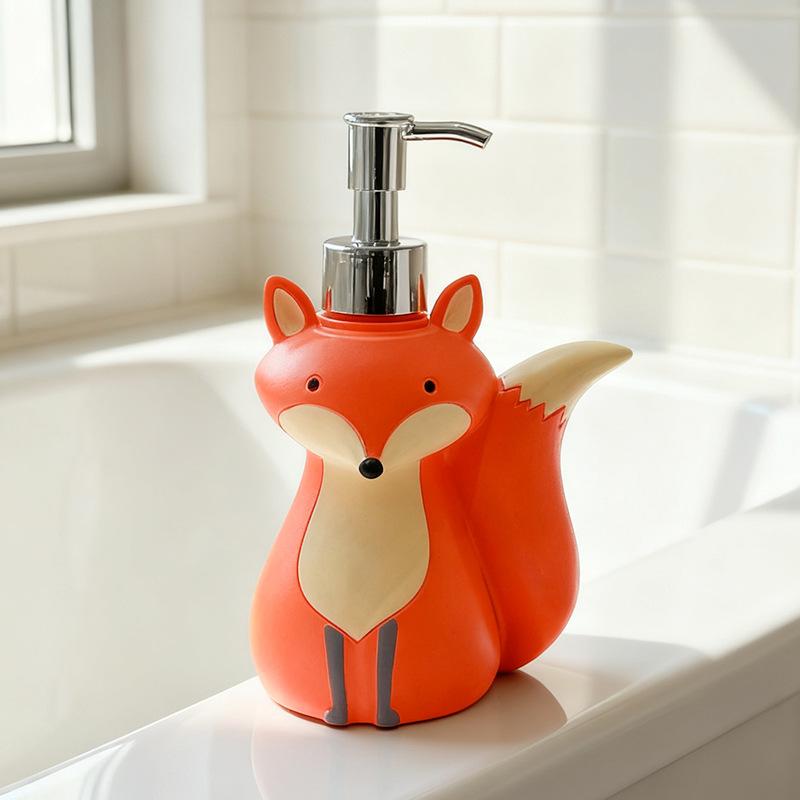 Cute Fox Soap Bottle Portable Press Lotion Bottle Hotel Household Toilet Bathroom Shampoo Hand Washing Liquid Bath Gel Bottle
