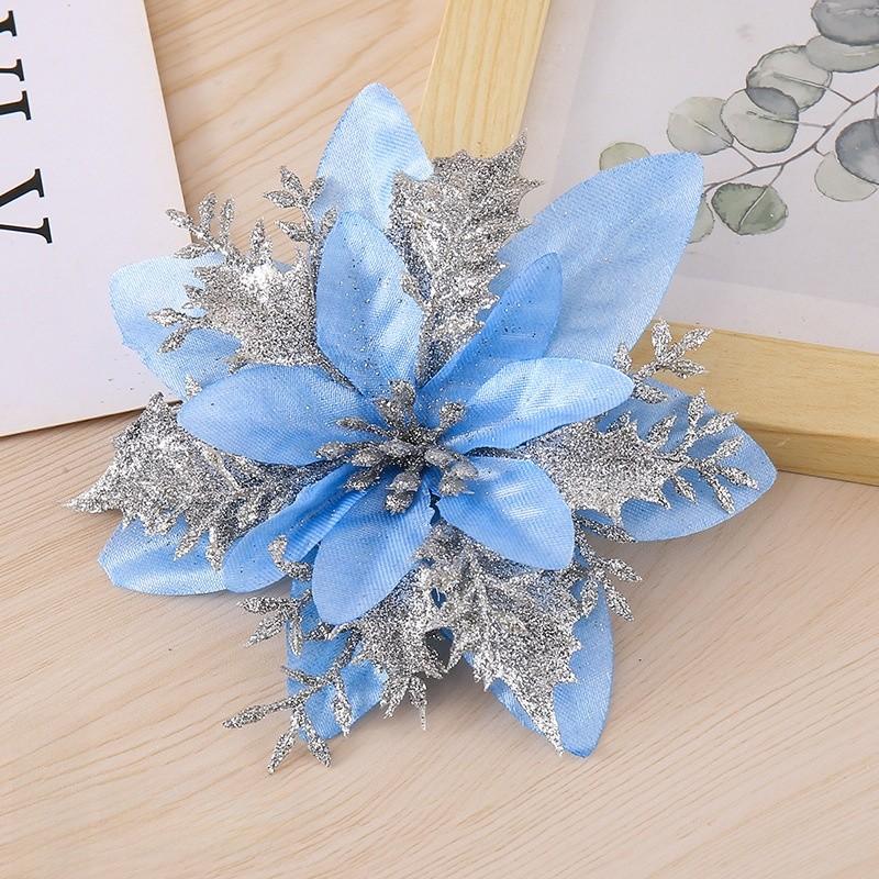 Flowers Christmas Decorative With Shiny Finish For Holiday Tree And Party Props