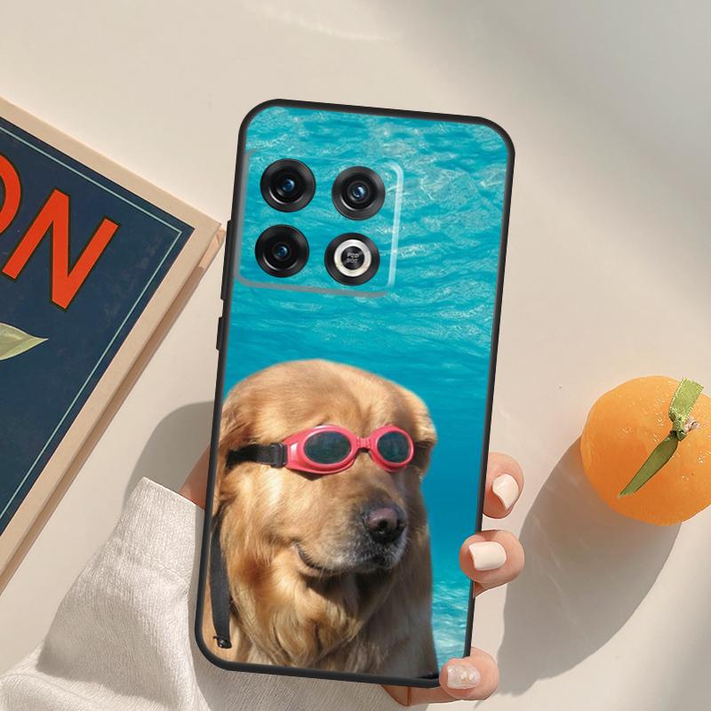 Cartoon Golden Retriever Dog Case For OnePlus 13T 10T 10R 12R 13R 15 13 12 11 10 9 Pro Nord CE 5 2 3 4 Lite N20 N30 Cover