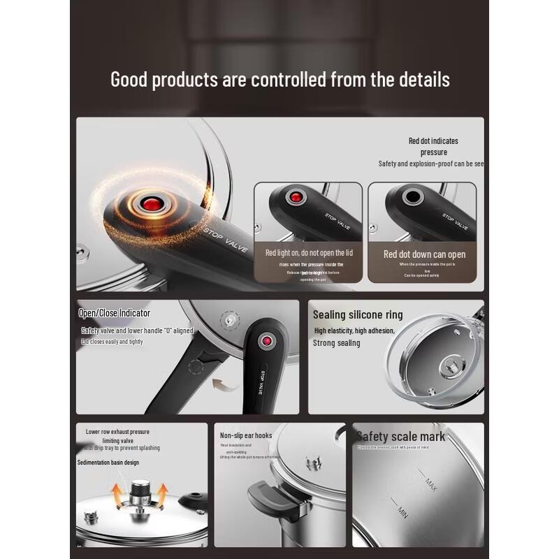 KOBACH 22cm 3-Ply Stainless Steel Pressure Cooker