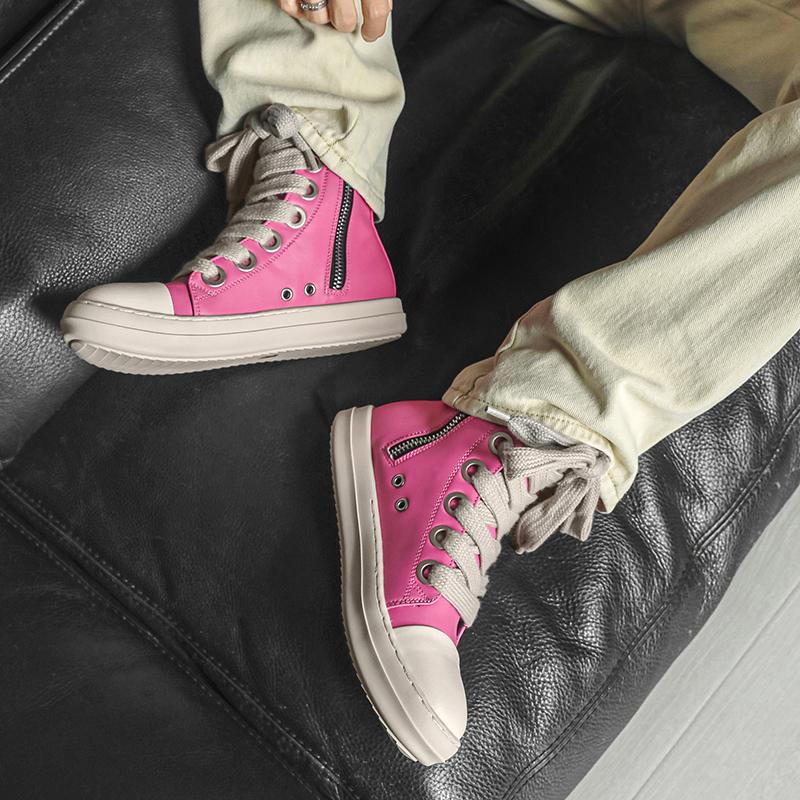 TUINANLE Δερμάτινα Ανδρικά Παπούτσια από Καμβά Φθινοπωρινά Ψηλοτάκουνα Casual Παπούτσια για Άνδρες Αντιολισθητικά Γυναικεία Αθλητικά Παπούτσια Πεζοπορίας Οδήγησης