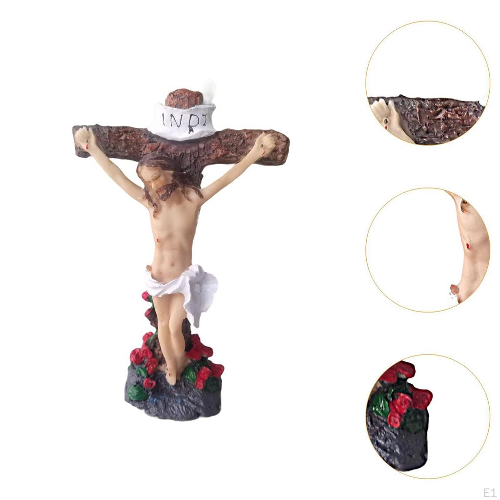 Jesus Kruzifix Kreuze Figurine Katholischen Kreuz Desktop Plaque Statue Ornament Harz