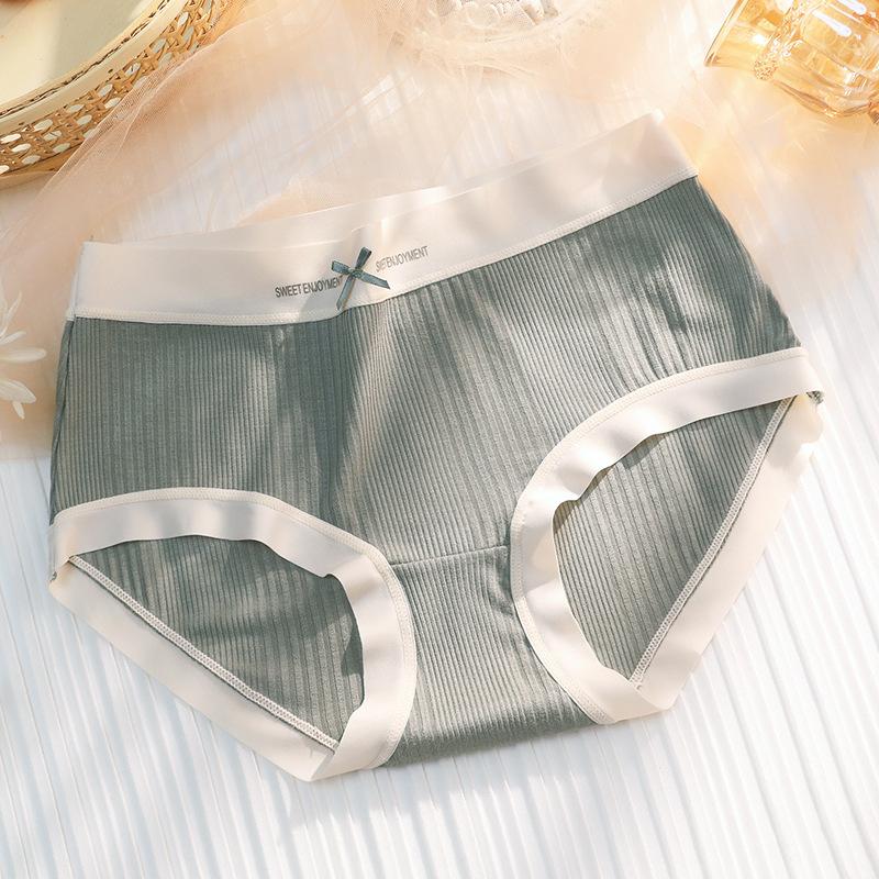 5 stk/sett Dame Vår Sommer Tynn Blonder Sømløse Truser Damer Ensfarvet Søt Liten Frisk Midje Sløyfe Truser