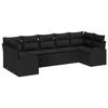 VidaXL Ensemble de canapés de jardin 7 pièces avec coussins Noir Poly Rattan 3346193