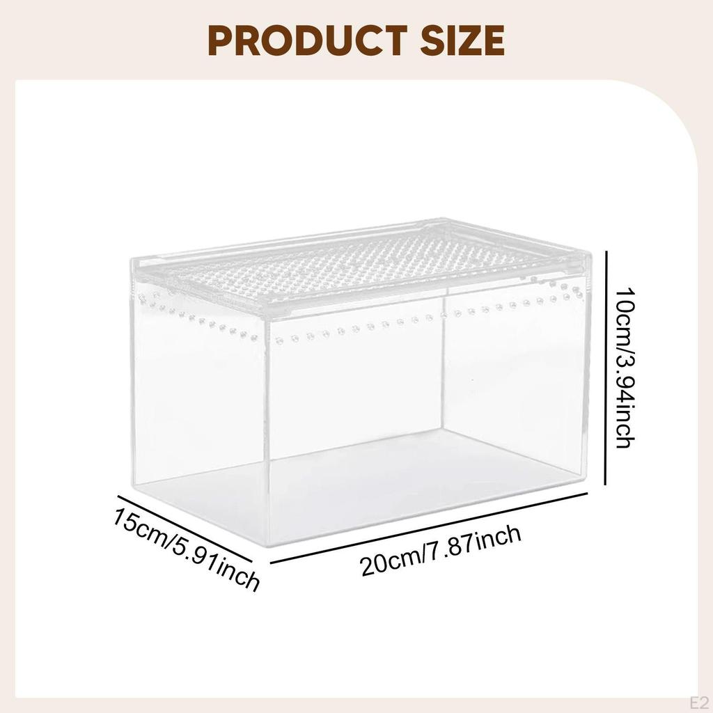 Reptile Breeding Box Animal Habitat Cage Breathable Portable Clear Terrarium Enclosure